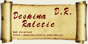 Despina Raletić vizit kartica